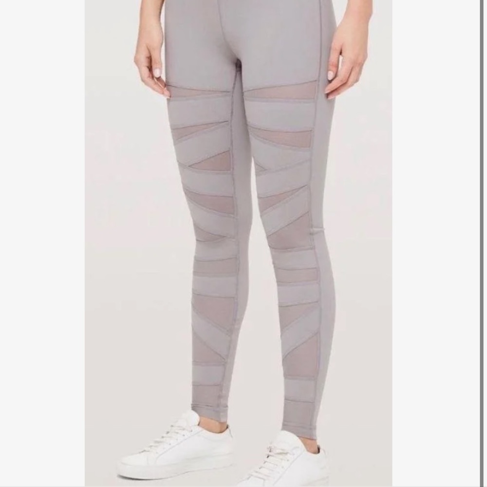 Lululemon Leggings Gray Mesh